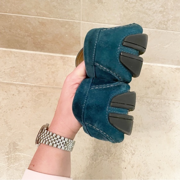 Salvatore Ferragamo Teal Turquoise Green Blue Loafers - Picture 6 of 12